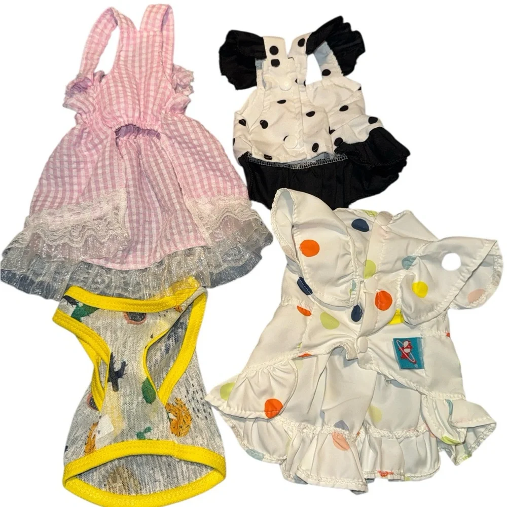 Lot Bundle of XS Extra Small Toy Breed Dog or Cat Puppy Clothes Shirts Tops New - Picture 2 of 5